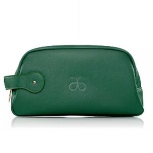 New Arbonne green vegan faux leather toiletry or cosmetic bag.